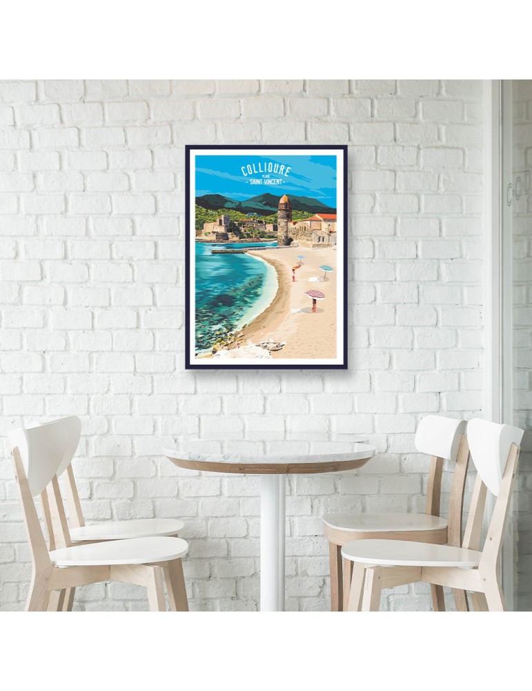 Collioure Saint-Vincent – Poster affiche – image encadrée