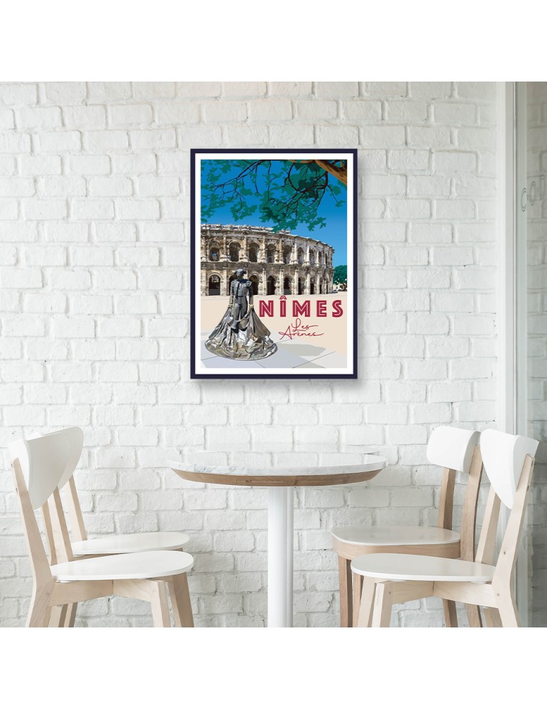 Nîmes – Poster affiche – image encadrée