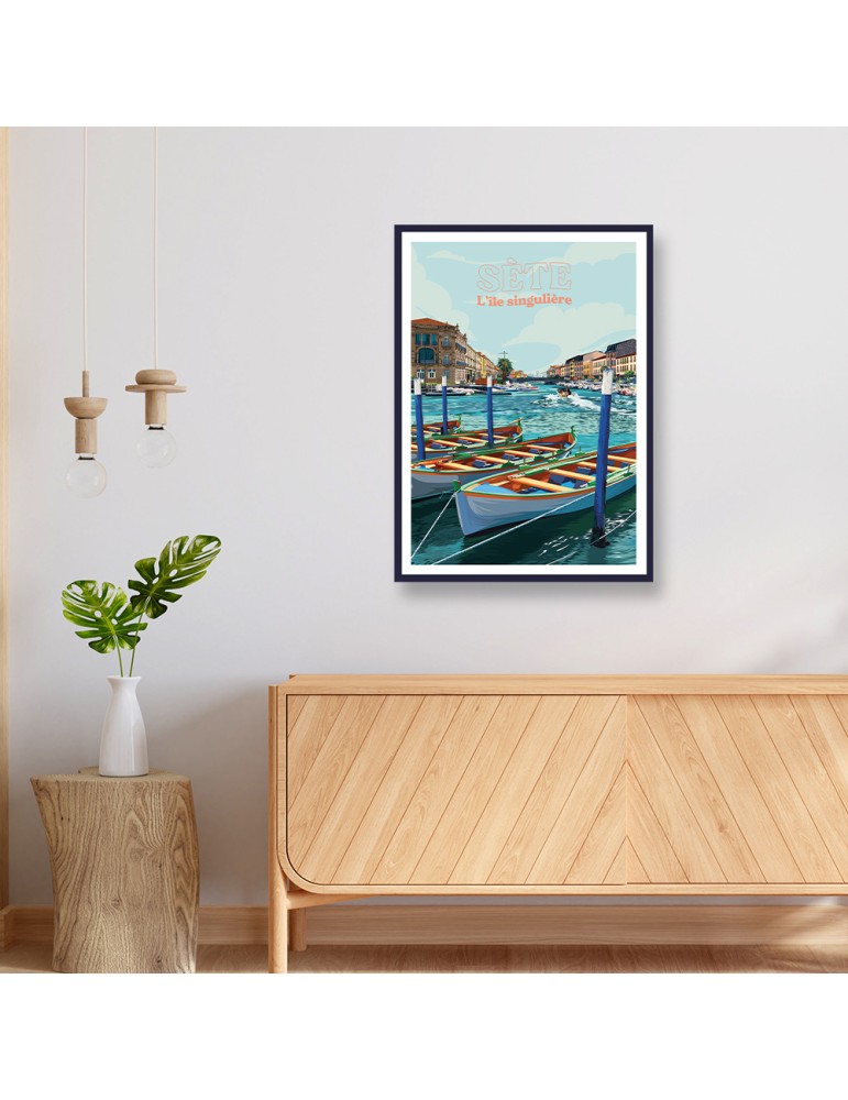 Sète - Canaux – Poster affiche – image encadrée