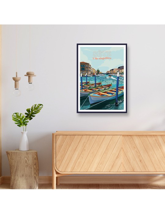 Sète - Canaux – Poster affiche – image encadrée