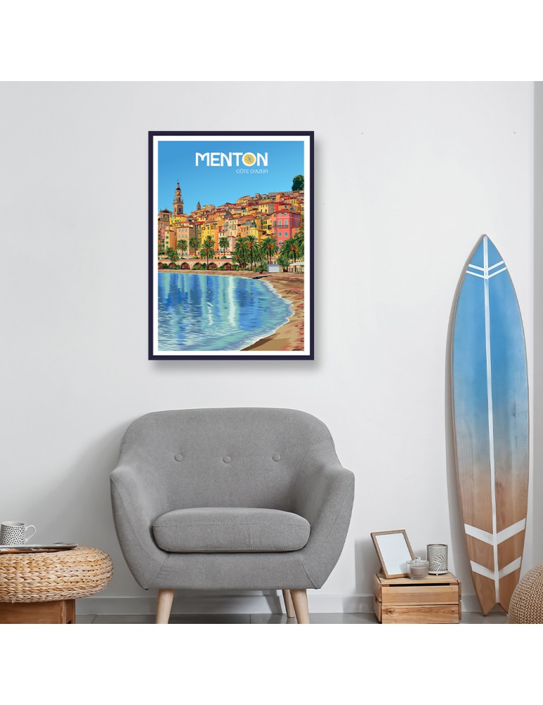 Menton – Poster affiche – image encadrée