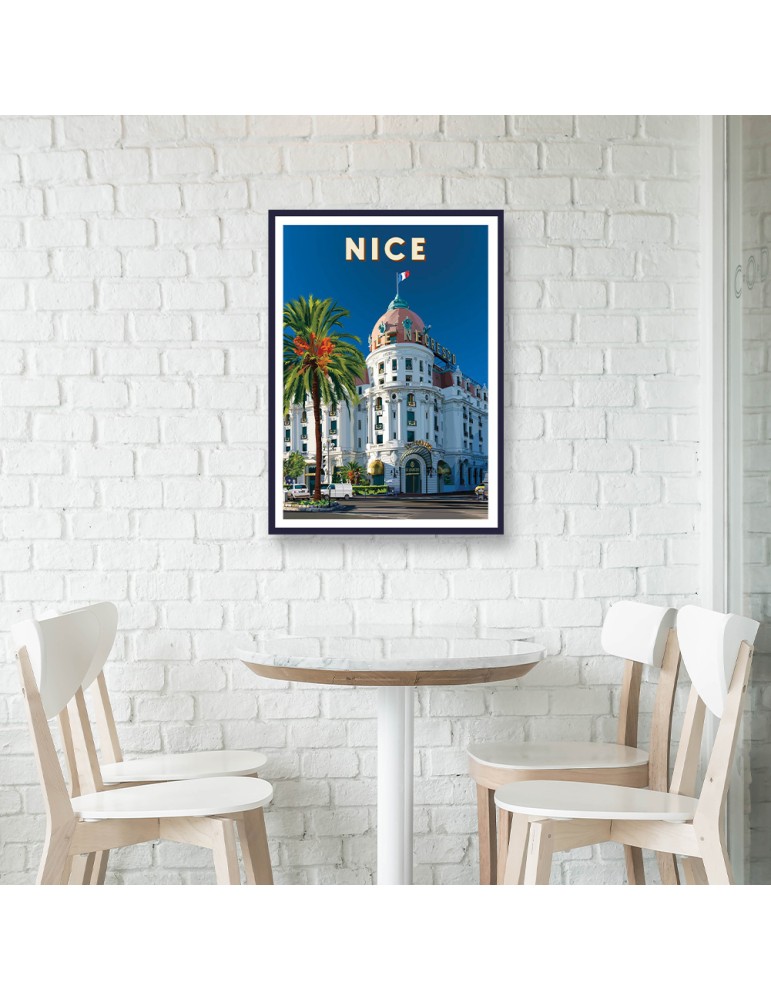 Nice "Le Negresco" – Poster affiche – image encadrée