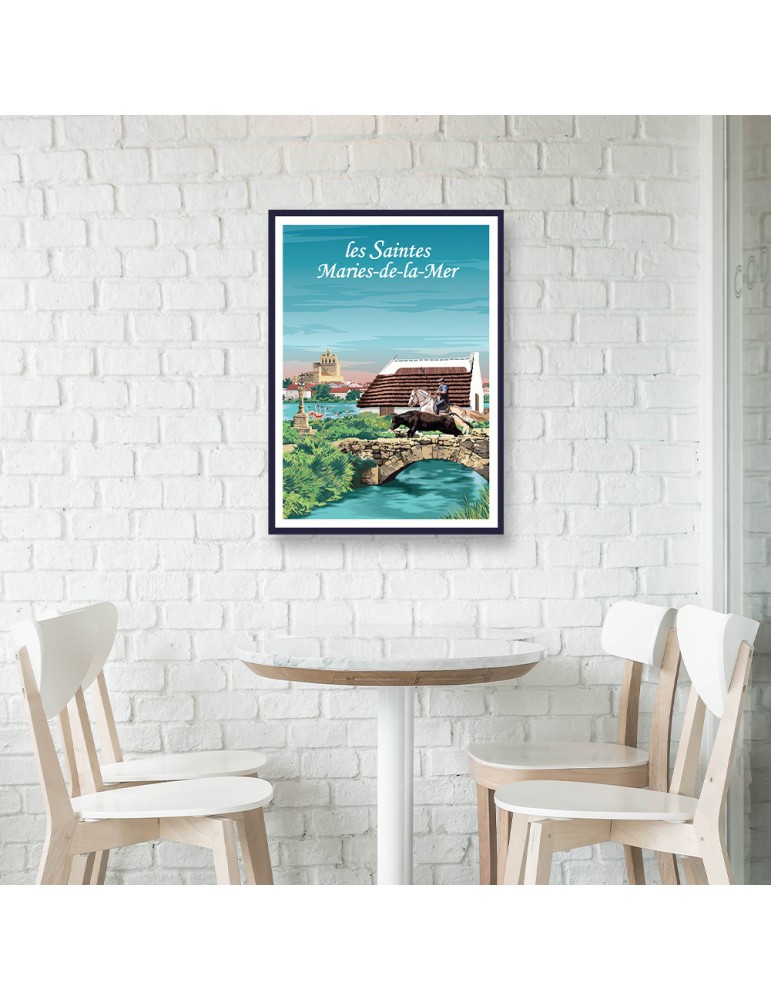 Saintes Maries-de-la-Mer – Poster affiche – image encadrée
