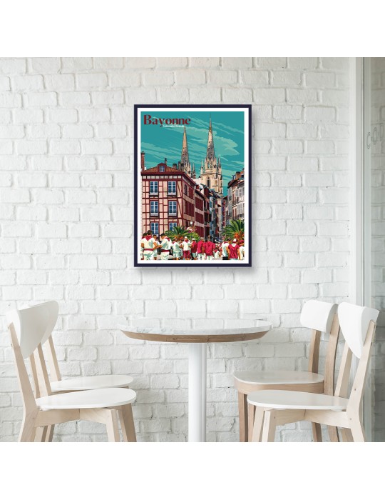 Bayonne Baionako festak – Poster affiche – image encadrée