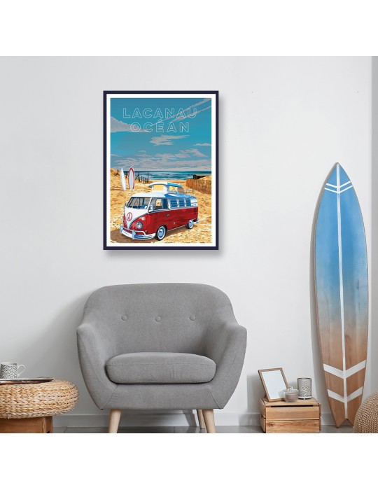Lacanau Océan – Poster affiche – image encadrée