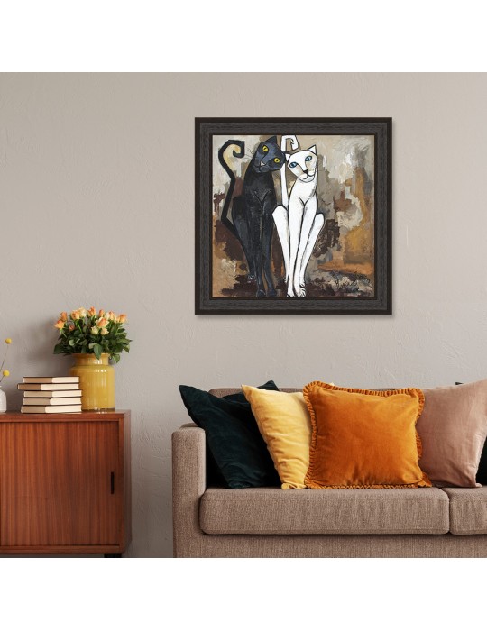 Couple Chat Noir & Blanc 2 – Martine Gonnin