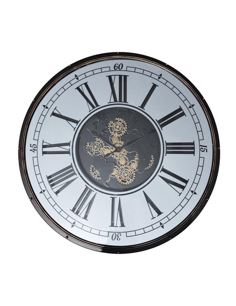 Horloge à engrenages avec miroir – 08.078 – Ø 120 cm