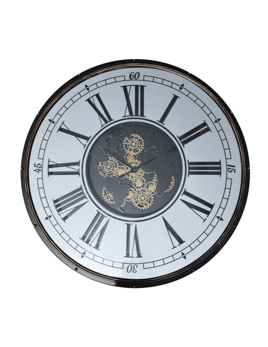 Horloge à engrenages avec miroir – 08.078 – Ø 120 cm
