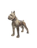 Sculpture intérieure en résine – Boxer patiné or
