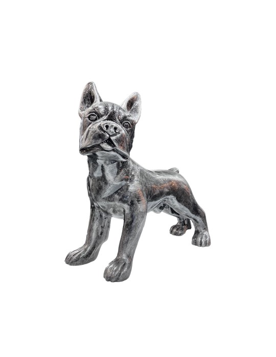 Sculpture intérieure en résine – Fidzi patiné argent