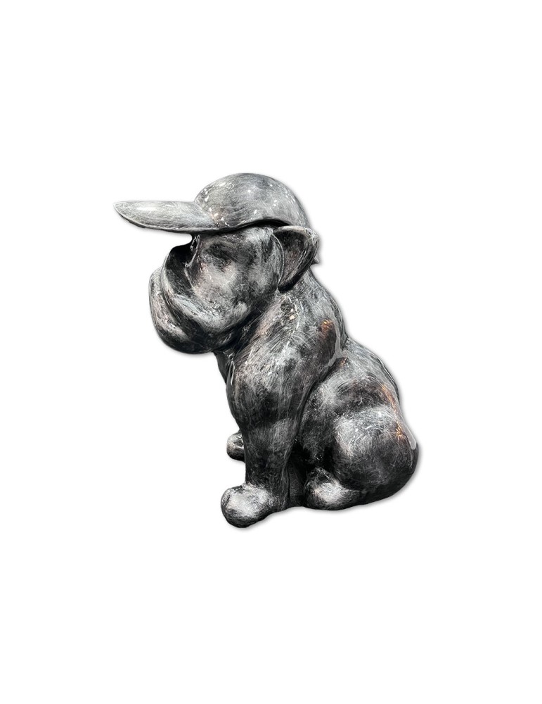 Chien GF Patiné Argent - 04.710 - H : 90 cm