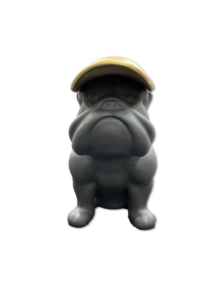 Chien GF Noir mat / Or - 04.706 - H : 90 cm