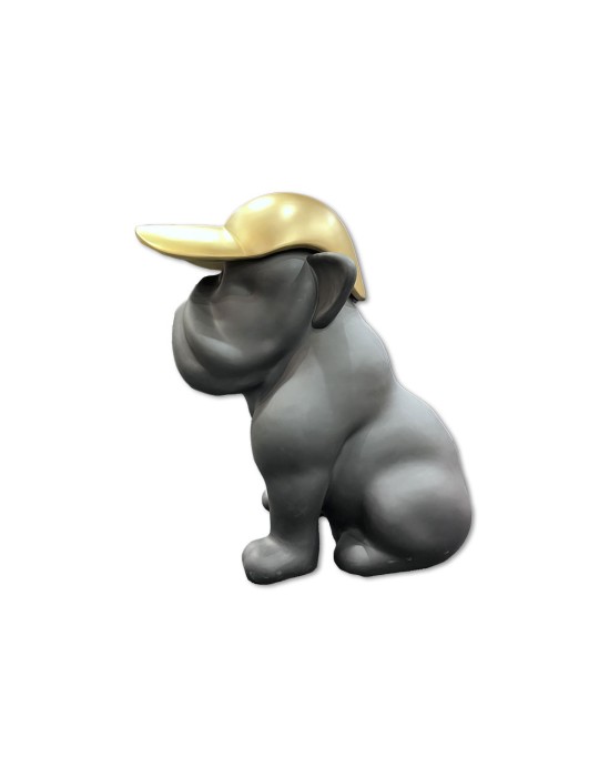 Chien GF Noir mat / Or - 04.706 - H : 90 cm