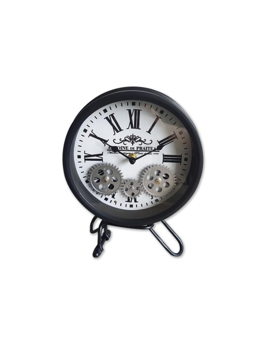 Lot de deux horloges à engrenages avec verre – 08.054 – 25x8x27 cm