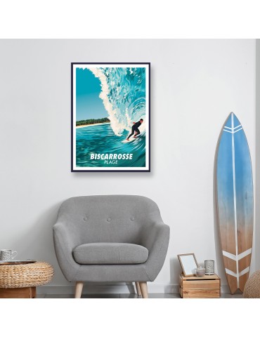 Biscarrosse Plage Surfer – Poster affiche – image encadrée 2