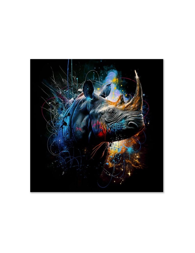 Impression sur verre – Rhinocéros Color