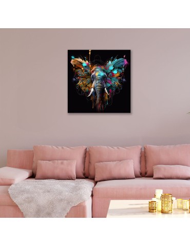 Impression sur verre – Eléphant Color 2