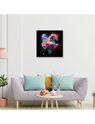 Impression sur verre – Flamant rose Color 2