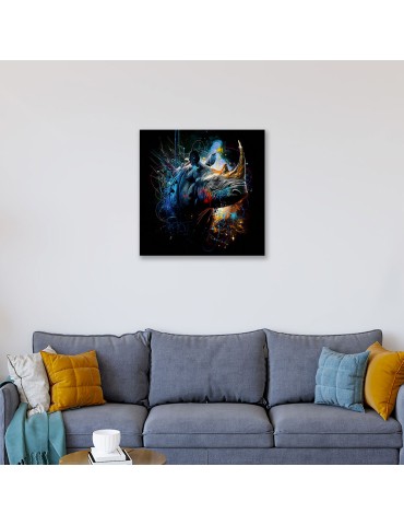 Impression sur verre – Rhinocéros Color 2