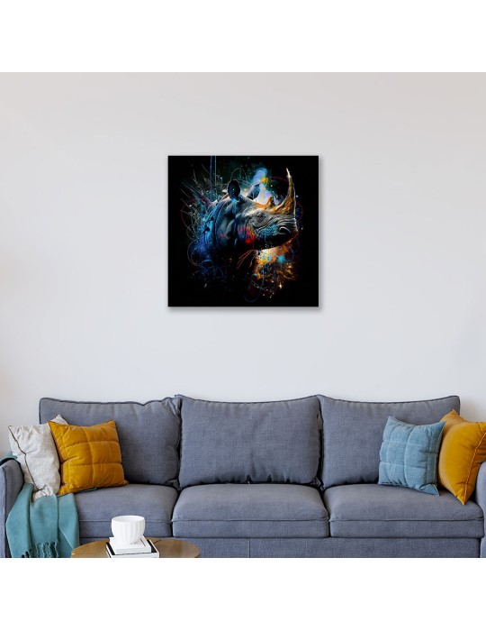 Impression sur verre – Rhinocéros Color