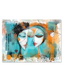 2 Amoureux Cubisme Turquoise – Romaric