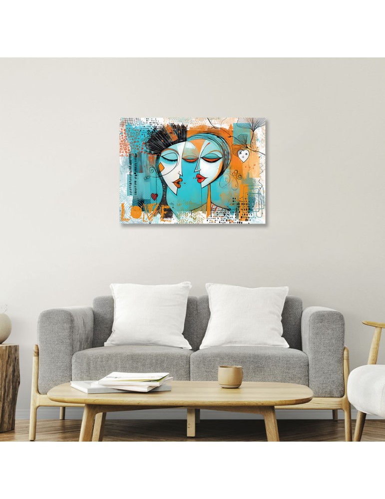 2 Amoureux Cubisme Turquoise – Romaric