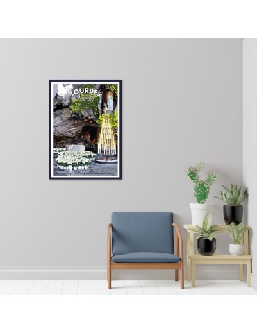 Lourdes "La Grotte" – Poster affiche – image encadrée 2