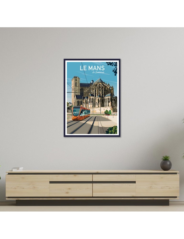 Le Mans "La Cathédrale" – Poster affiche – image encadrée