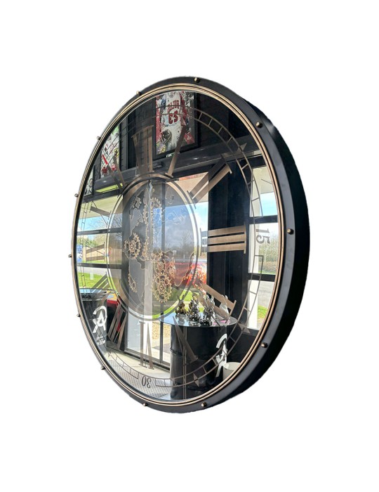 Horloge à engrenages avec miroir – 08.078 – Ø 120 cm