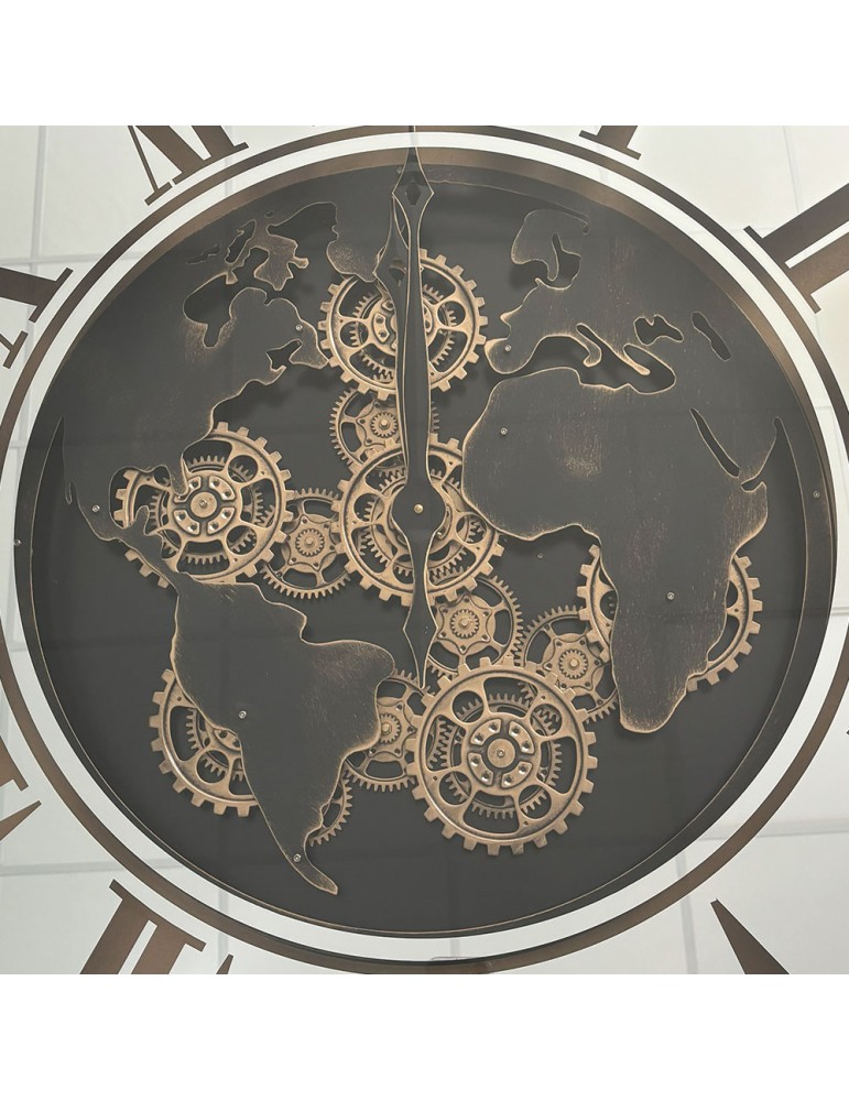 Horloge à engrenages avec miroir – 08.078 – Ø 120 cm