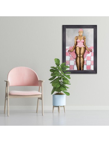 Baigneuse Rose à Carreaux – Martine Gonnin 2