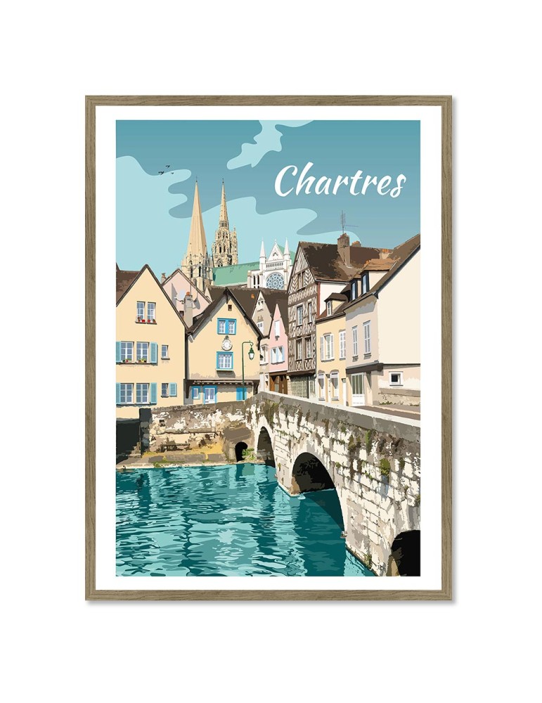 Chartres – Poster affiche – image encadrée