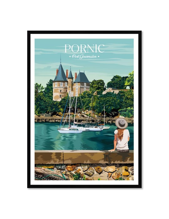 Pornic "Port Gourmalon" – Poster affiche – image encadrée
