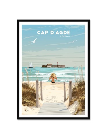 Cap d'Agde – Poster affiche – image encadrée