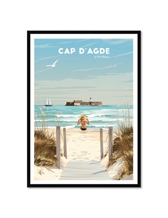 Cap d'Agde – Poster affiche – image encadrée