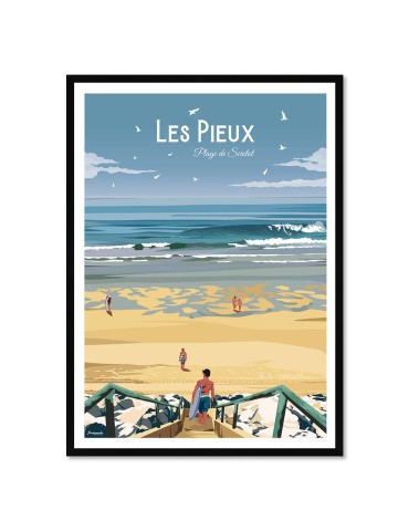 Les Pieux Surf – Poster affiche – image encadrée