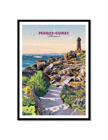 Perros Guirec Ploumanac'h – Poster affiche – image encadrée