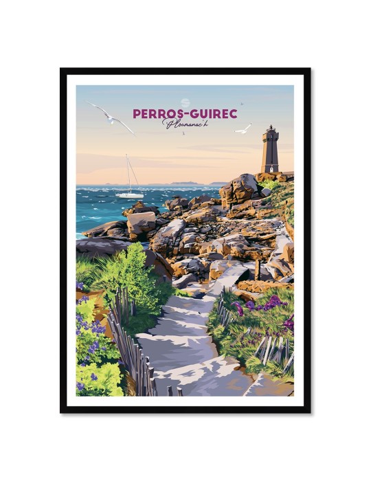 Perros Guirec Ploumanac'h – Poster affiche – image encadrée