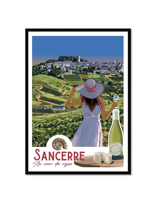 Sancerre Au Cœur des Vignes – Poster affiche – image encadrée