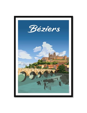 Béziers – Poster affiche – image encadrée