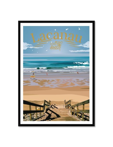 Lacanau surf beach – Poster affiche – image encadrée