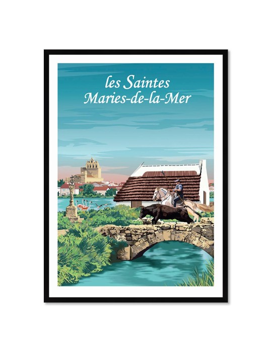 Saintes Maries-de-la-Mer – Poster affiche – image encadrée