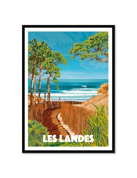 Les Landes – Poster affiche – image encadrée