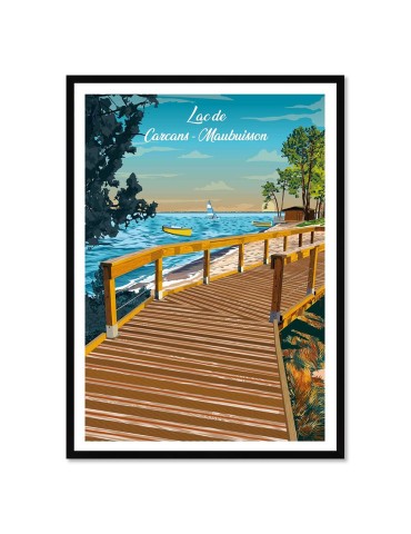 Maubuisson Lac de Carcans – Poster affiche – image encadrée