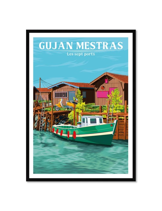 Gujan Mestras – Poster affiche – image encadrée