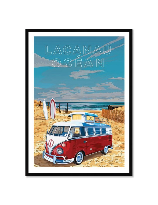 Lacanau Océan – Poster affiche – image encadrée