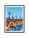 Bordeaux Pont de pierre – Poster affiche – image encadrée