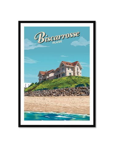 Biscarrosse plage maison – Poster affiche – image encadrée