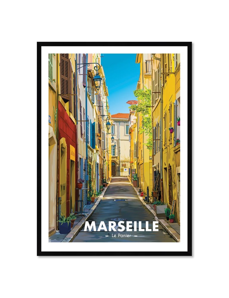 Marseille le panier – Poster affiche – image encadrée