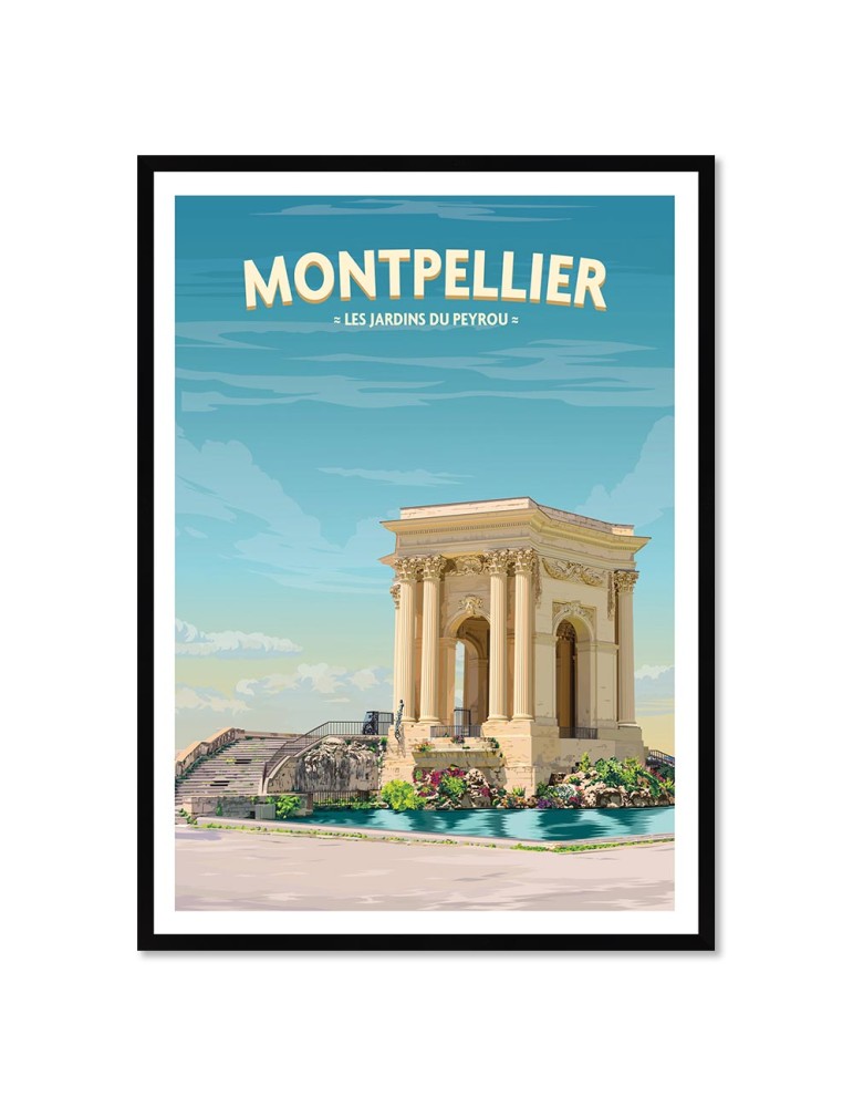 Montpellier Les jardins du peyrou – Poster affiche – image encadrée
